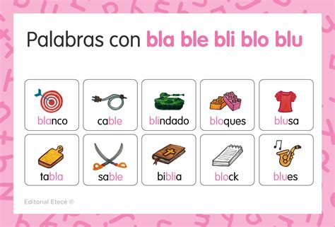 palabras con bla ble bli blo blu|ejemplos de palabras con blu.